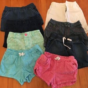 Lot of 8 pair of toddler shorts